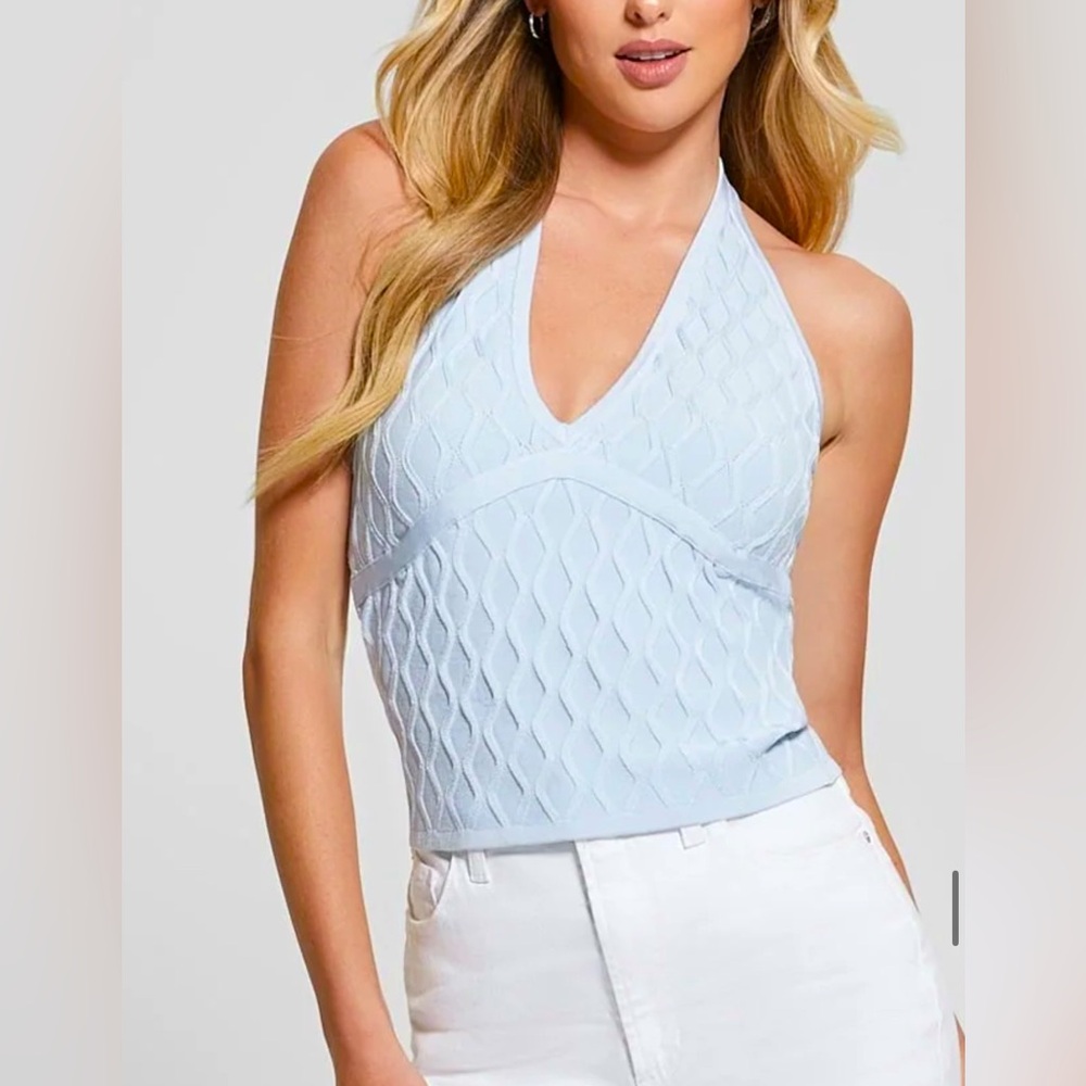 Guess Lucia Light Blue Halter Top